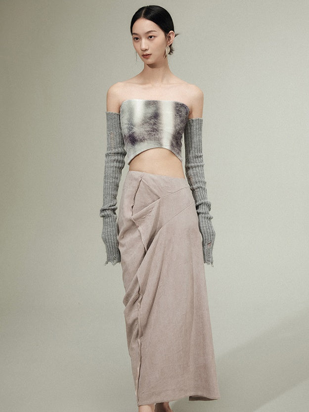 Hole Knit Long Arm Warmer