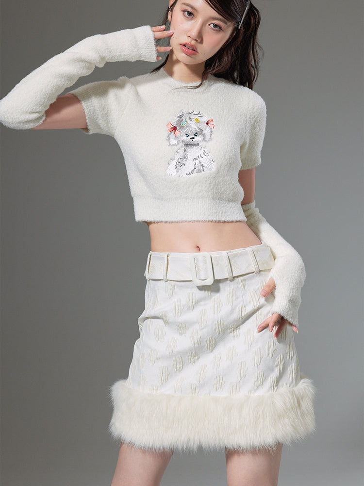 Jacquard Soft Frayed 치마