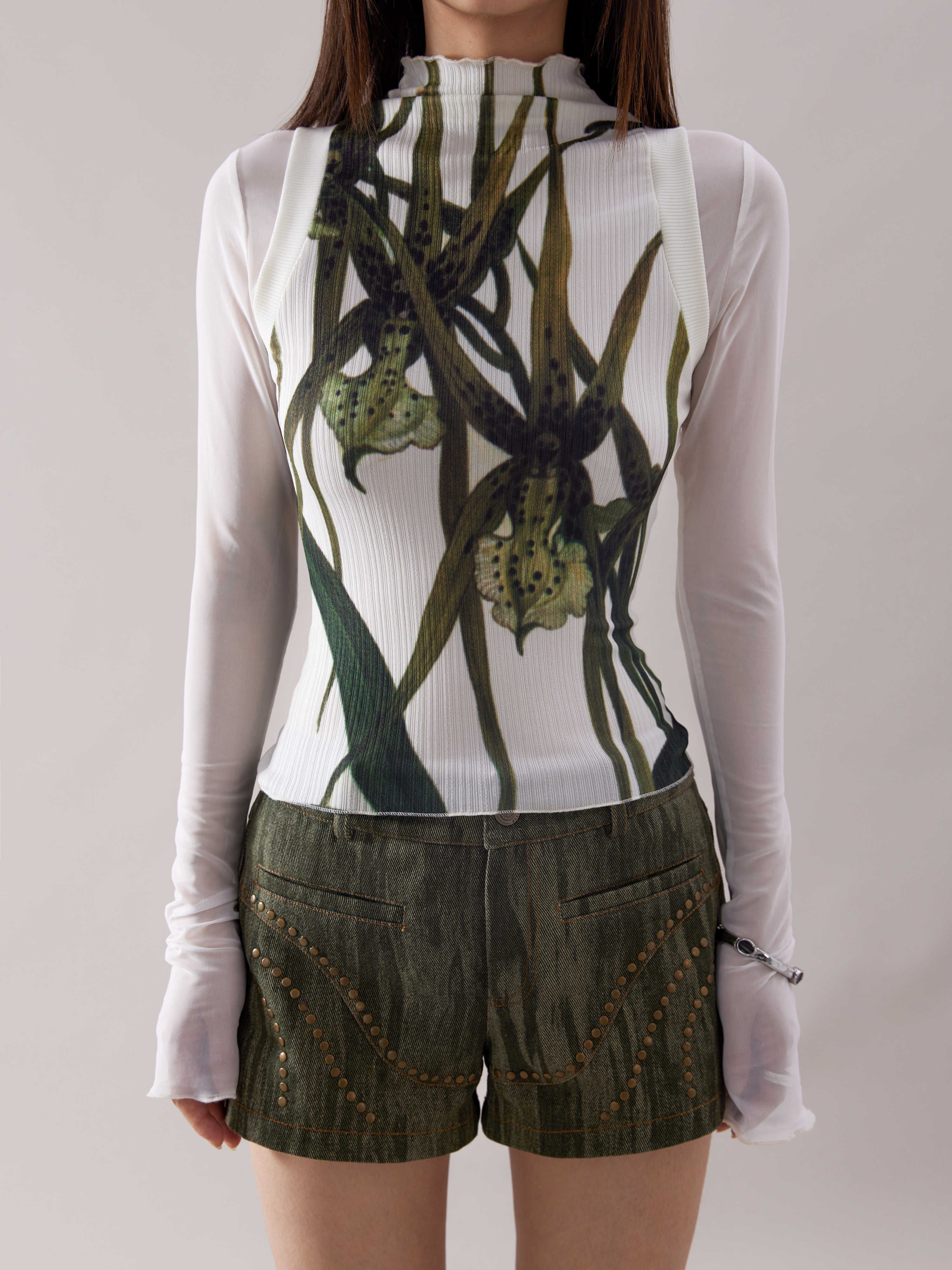 Blumendruck gefälschter zweiteiliger Bottom-Hemd