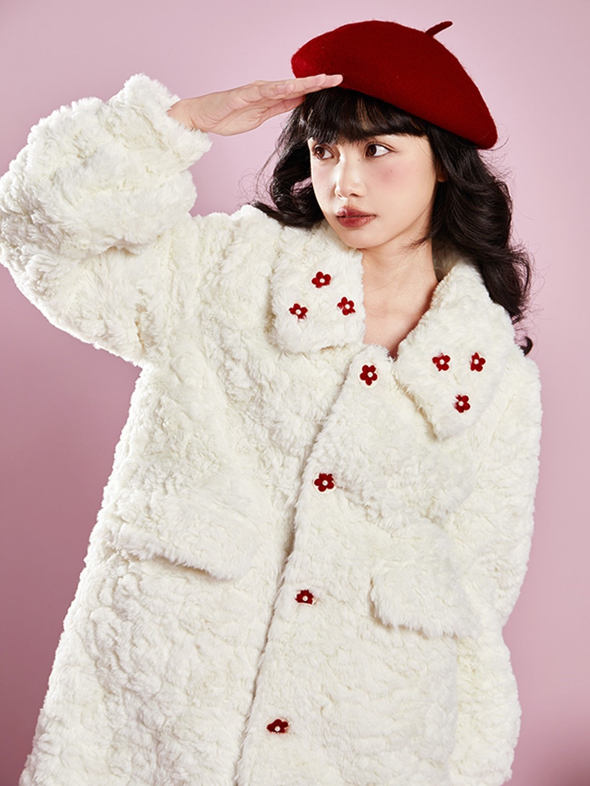 Mid-LENGTH PLUSH COAT