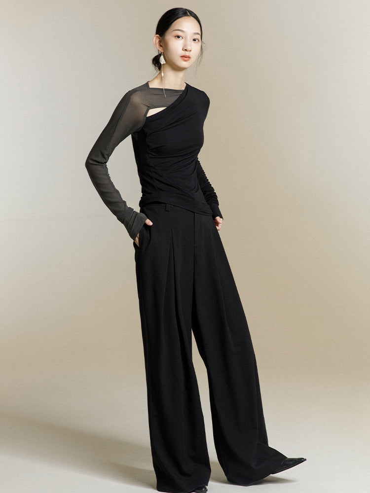 Broken Sleeve Bottoming T-shirt