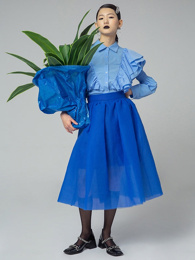 Chain Square-toe Flare-heel Pumps