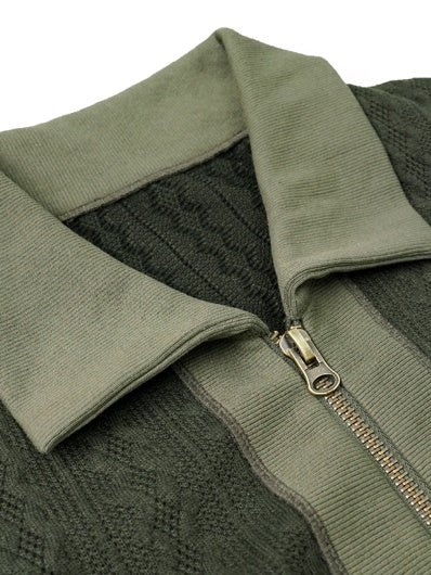 짧은 트위스트 뜨개질 재킷