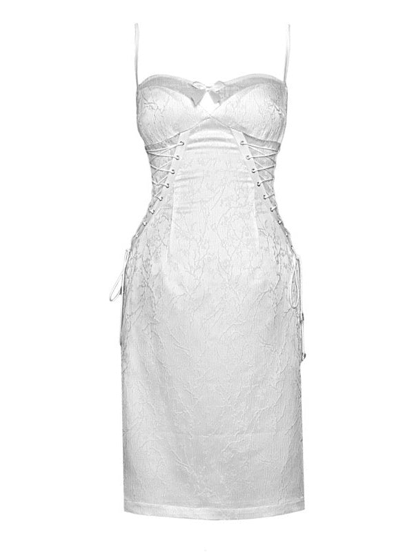 Strap Jacquard Slim Sling Dress