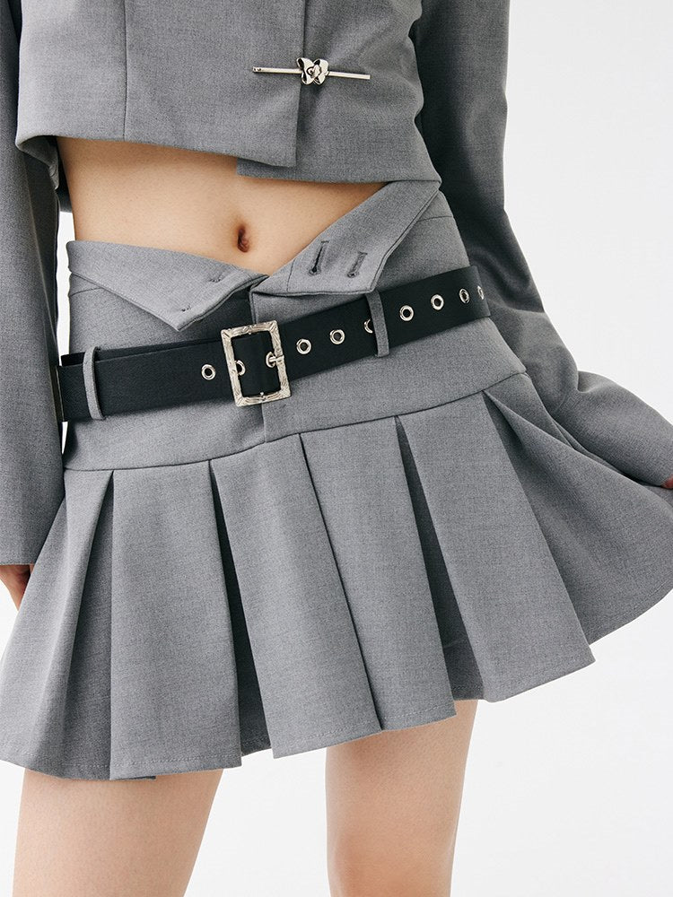 중국 스타일 로우 웨이스트 스커트 및 짧은 재킷