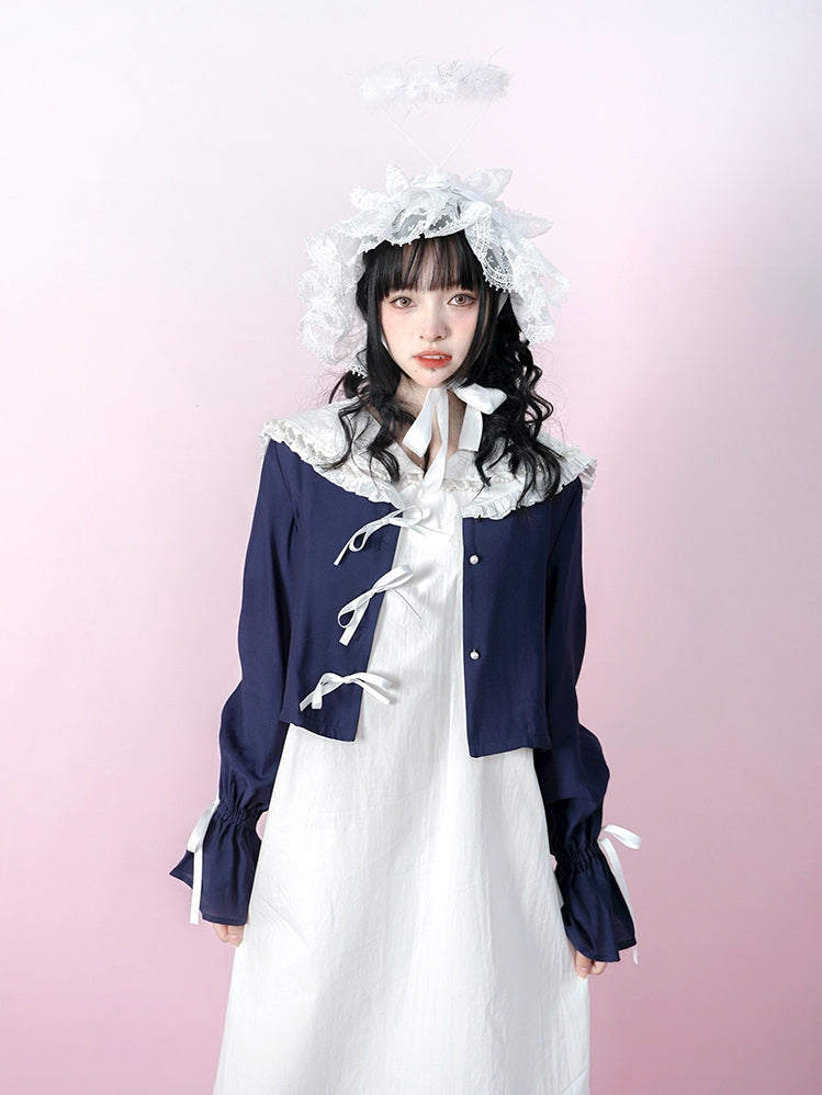 BOW TIE JACQUARD SUNSCREEN LONG-SLEEVED JACKET