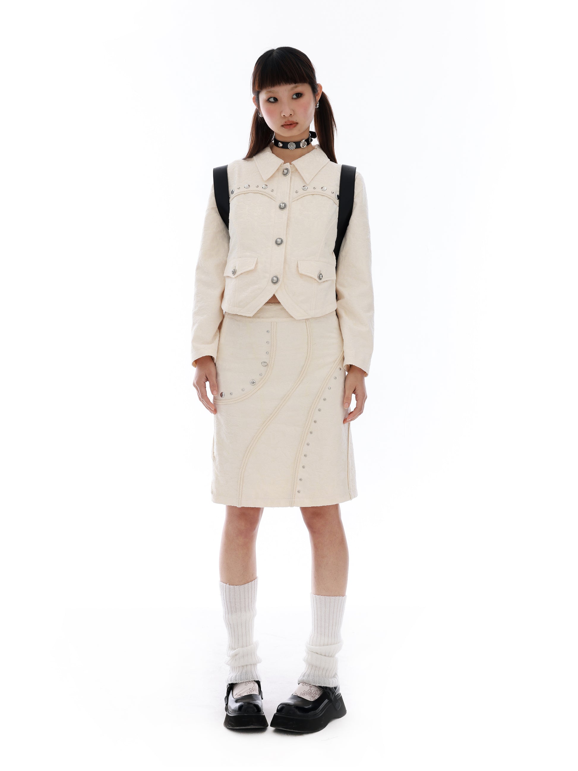 JACQUARD RETRO COLLEGE SENSE JACKET