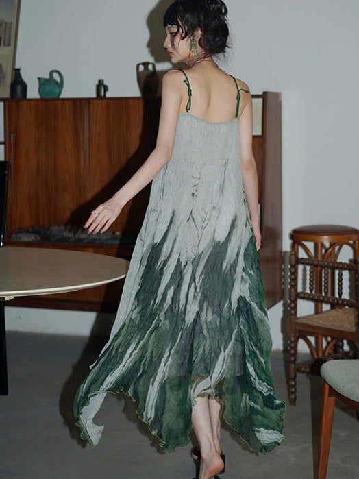 넥타이 염색체 느슨한 서스펜더 드레스