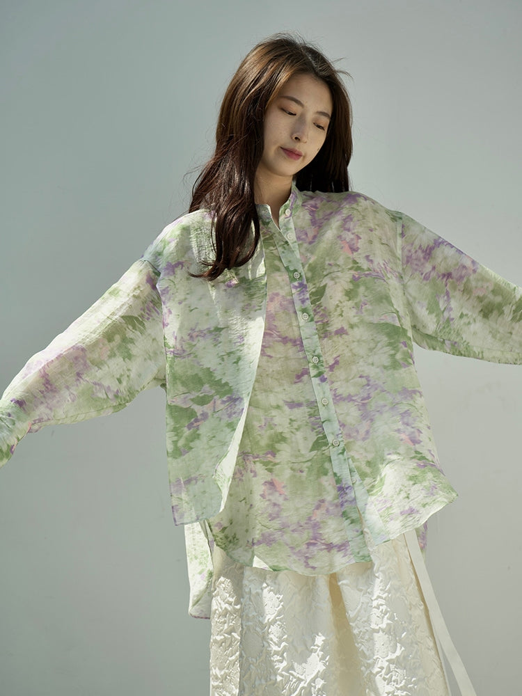 추상 인쇄 셔츠