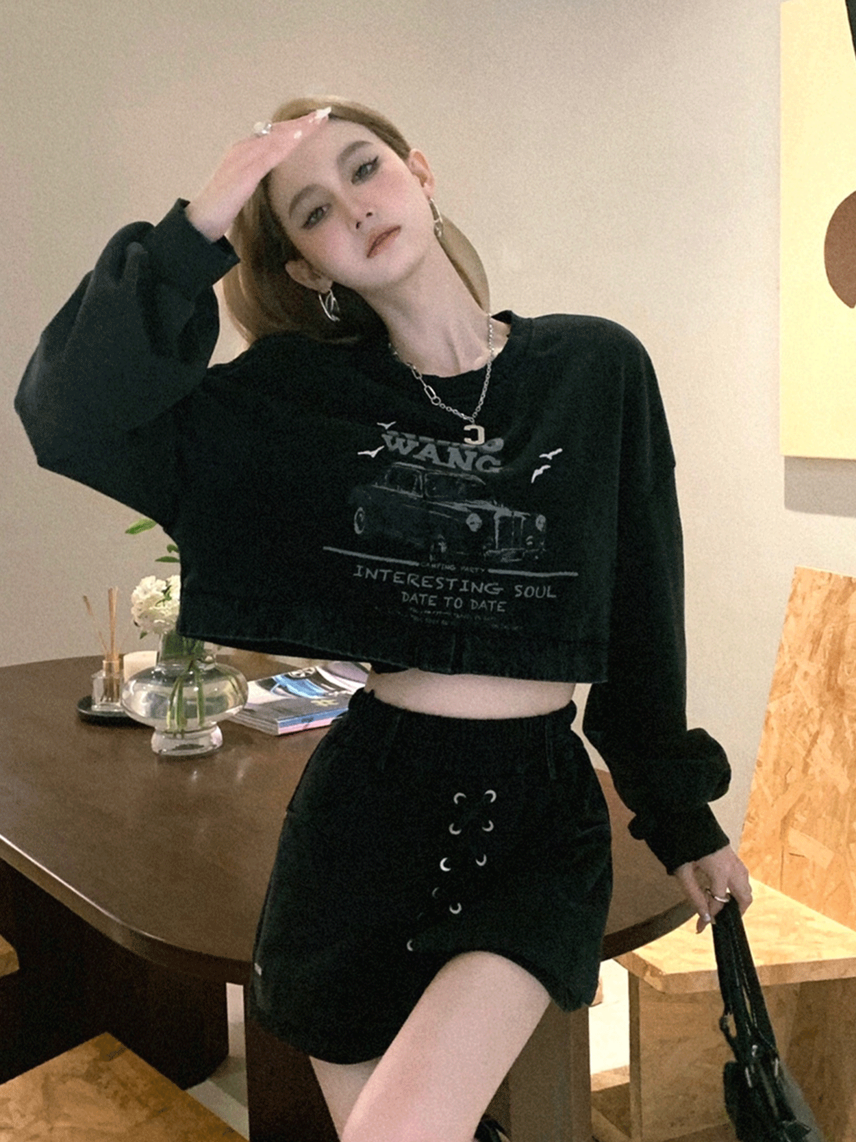 Pullover et short rétro