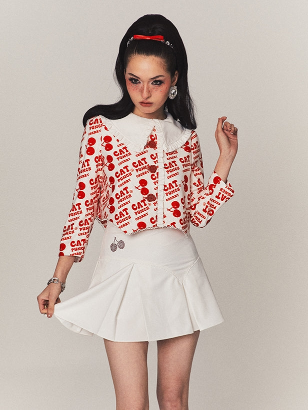 체리 걸리 재킷 및 스커트 설정