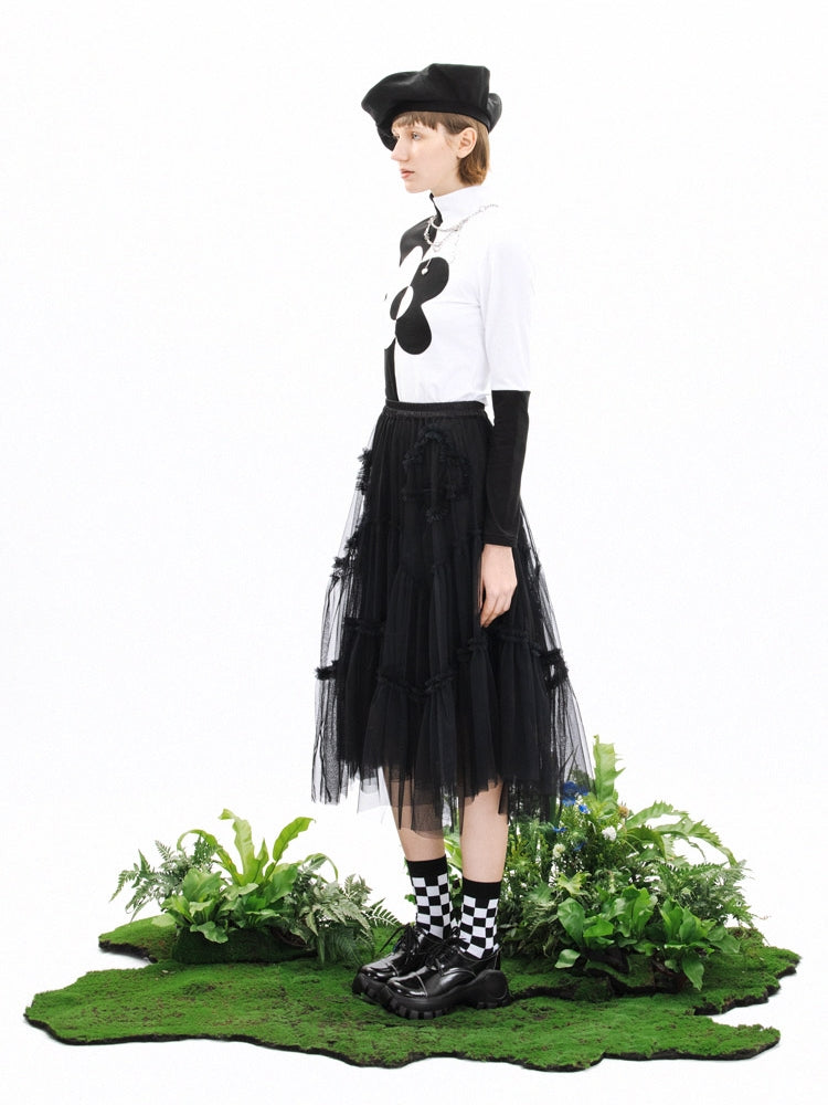 Tüll unregelmäßige Saumrock