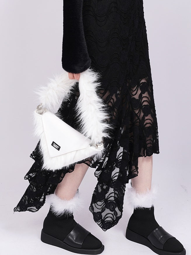 Pelz eine Schulter -Diagonal -Tasche