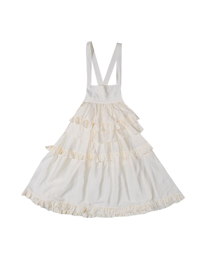 Abgestufte Retro Retro Fluffy Maid Ein Stück