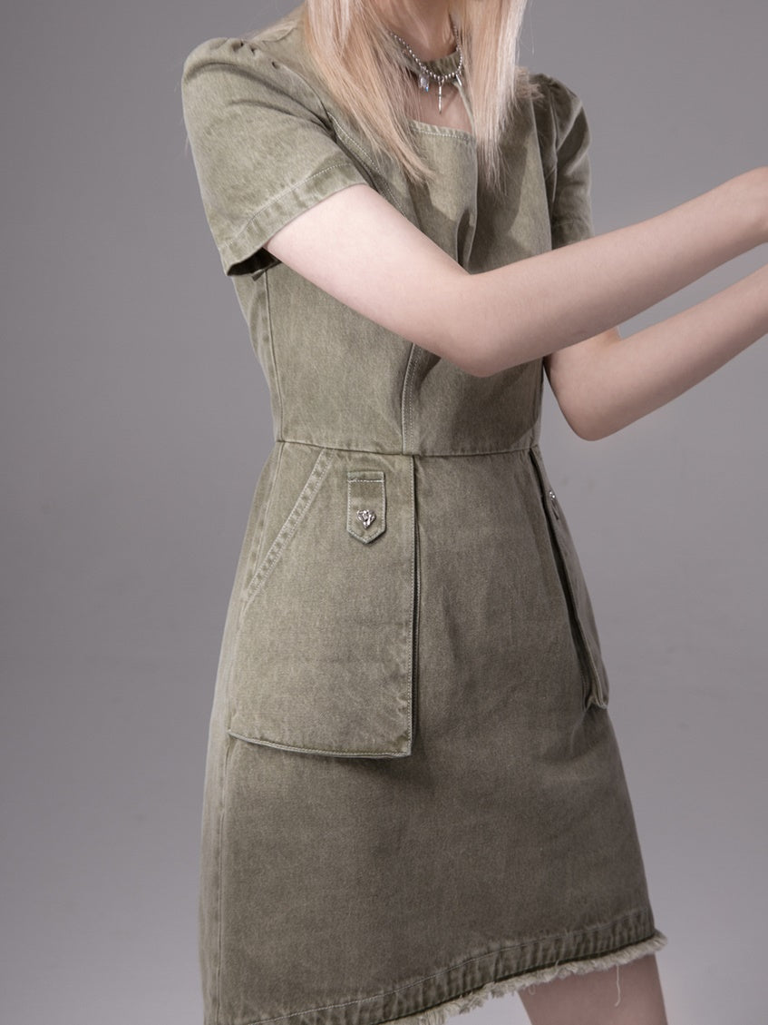 Dreidimensionales Taschen-Jeans-Einteiler