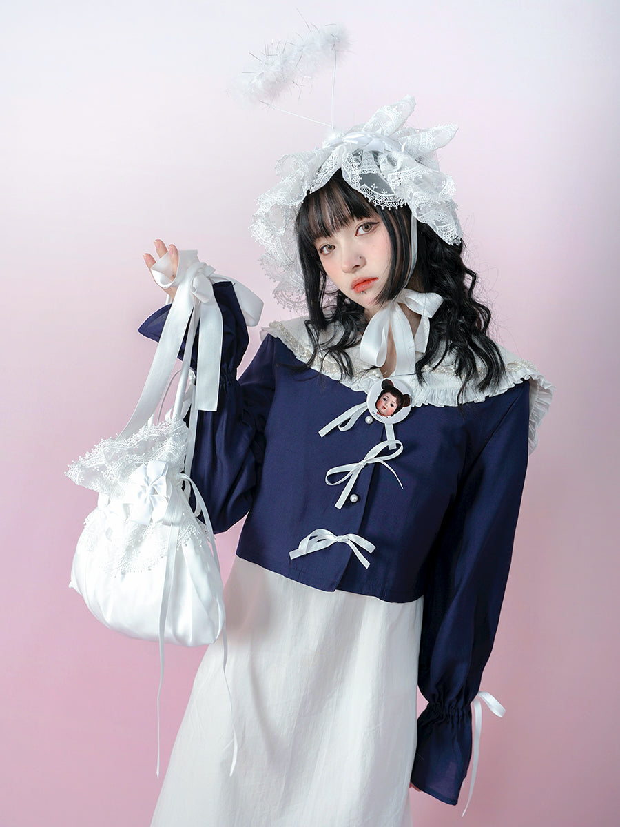 BOW TIE JACQUARD SUNSCREEN LONG-SLEEVED JACKET