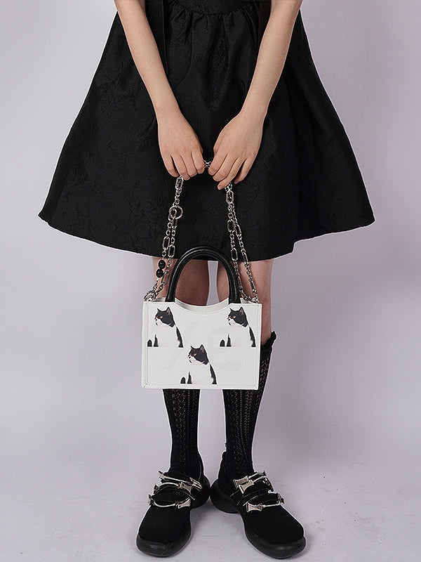 Leopard & Cat Small Square Bag