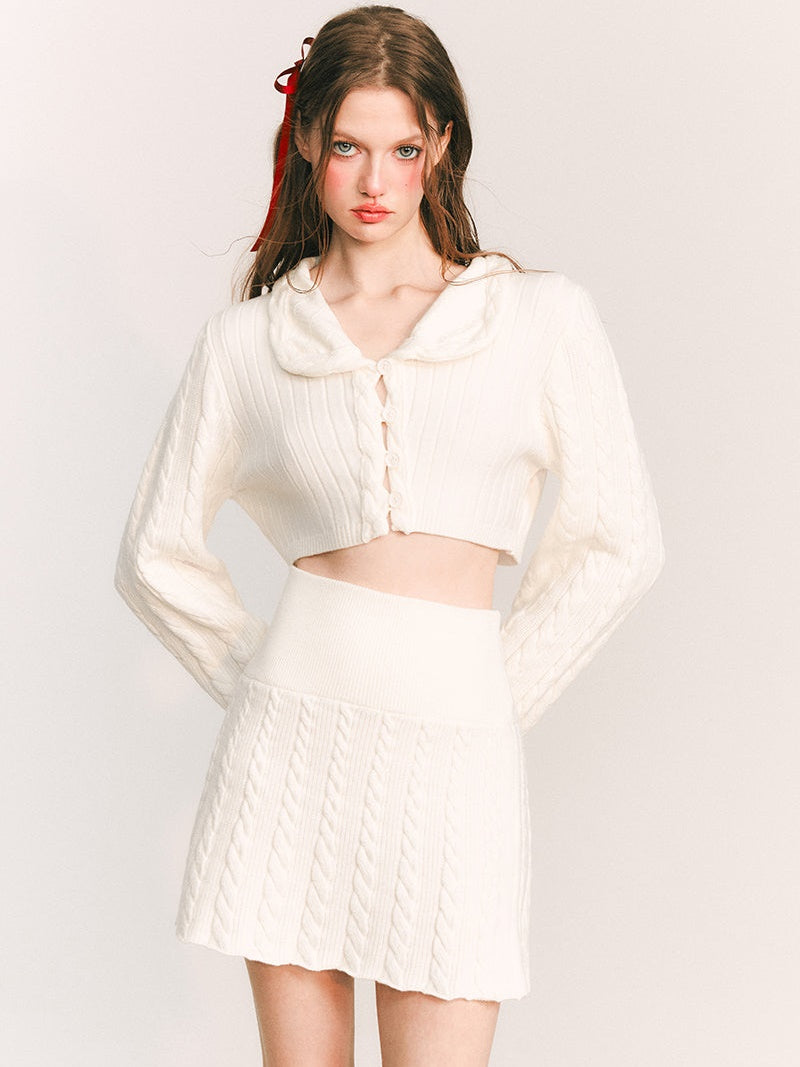 Kurze Strickjacke & Rock stricken