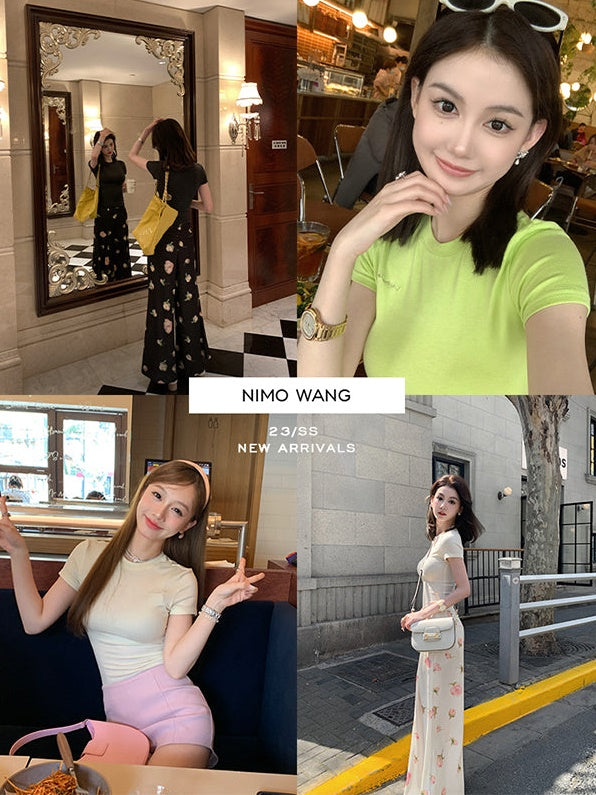 Dehnen Sie die grundlegende kurzarmige T-Shirt mit schlankem T-Shirt