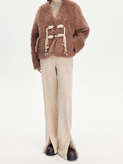 Knöchelschlitz -Kordhose