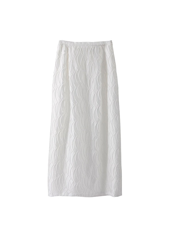 Satin Fish Scale Wrinkle Loose Shirt & Skirt