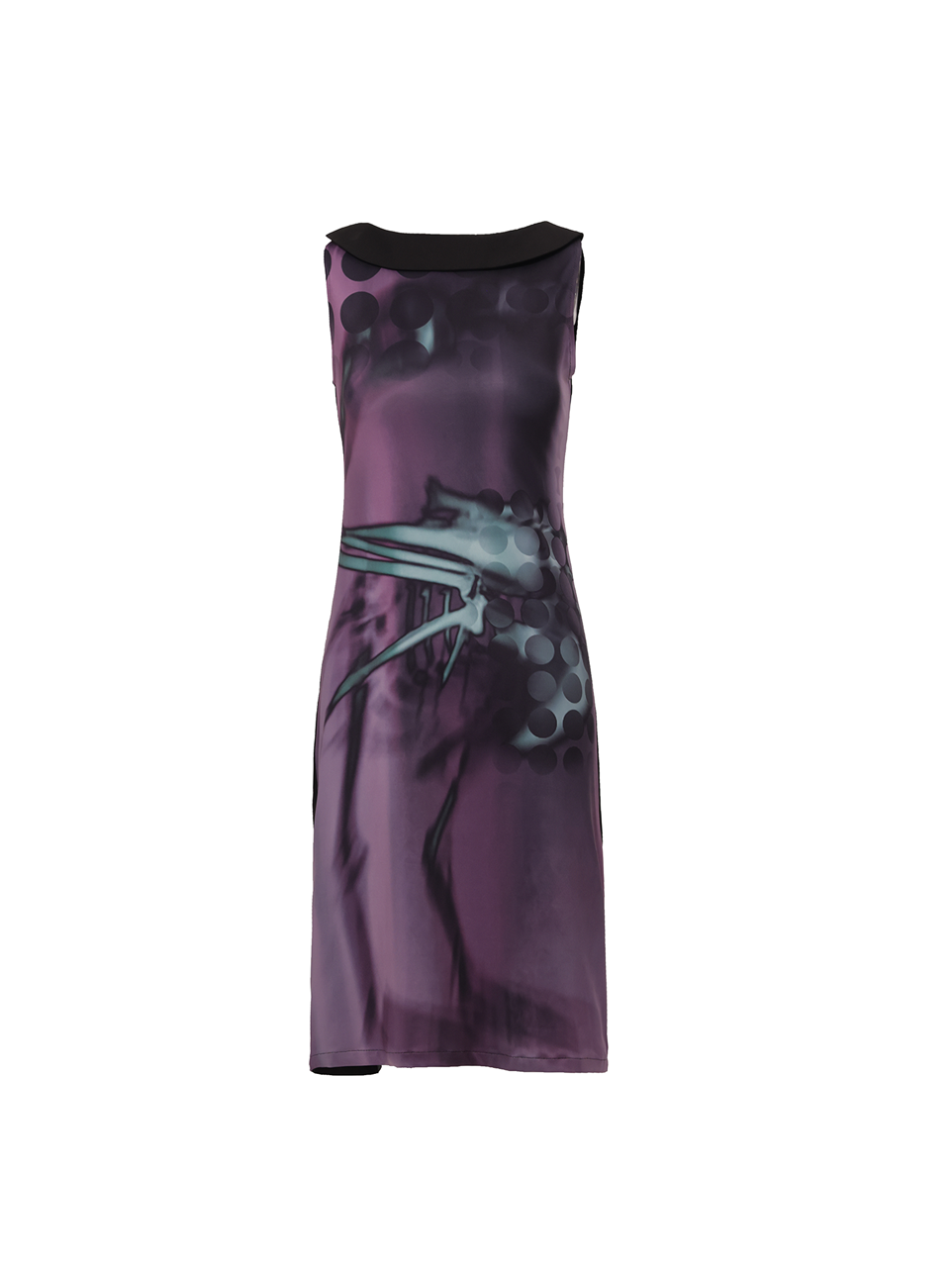 엑스레이 새 뼈 프린트 소매류 드레스