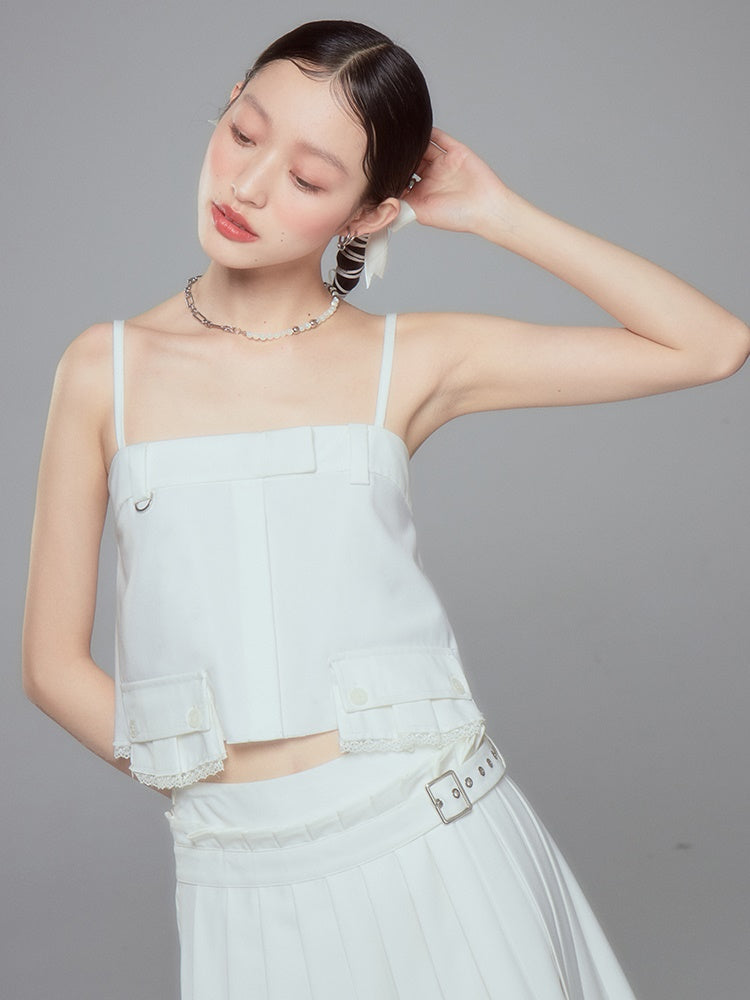 밑단 레이스 짧은 캠리솔