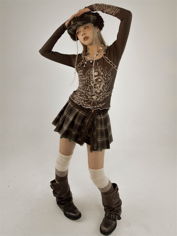 Slim Knitted Printed Bottoming Shirt