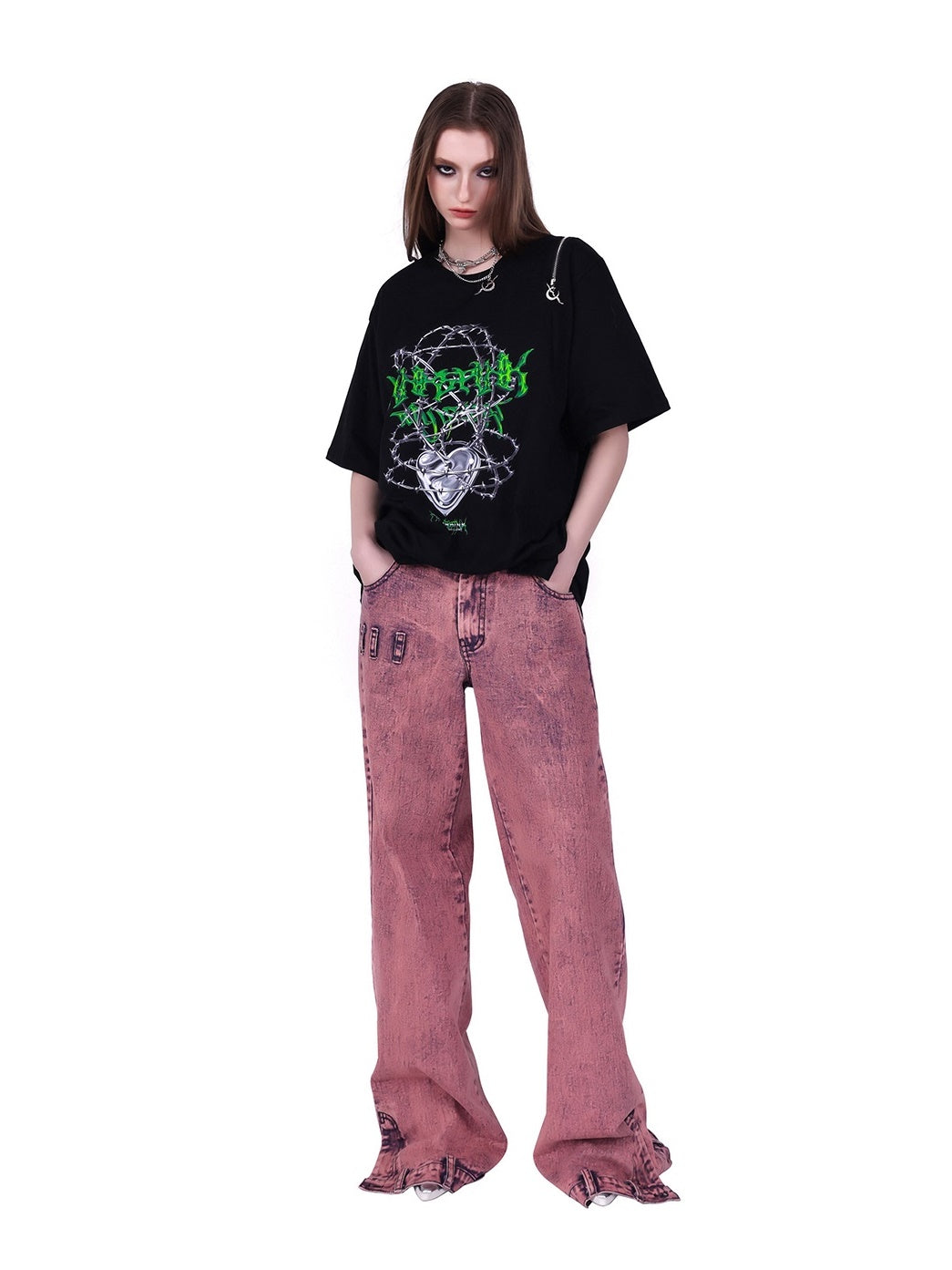 LOOSE STREET SLIT JEANS
