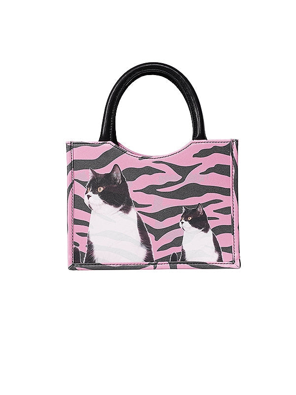 Leopard & Cat Small Square Bag