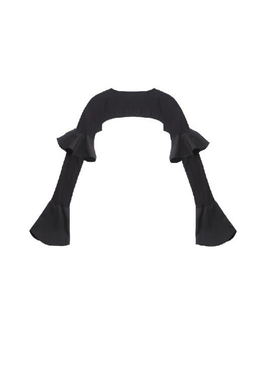 CIFFON Gradation Asymmetry Flower Blouse & ONE-PIECE