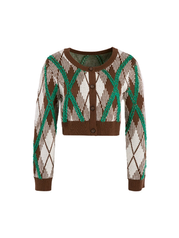 Retro Short Knitted Cardigan & Vest