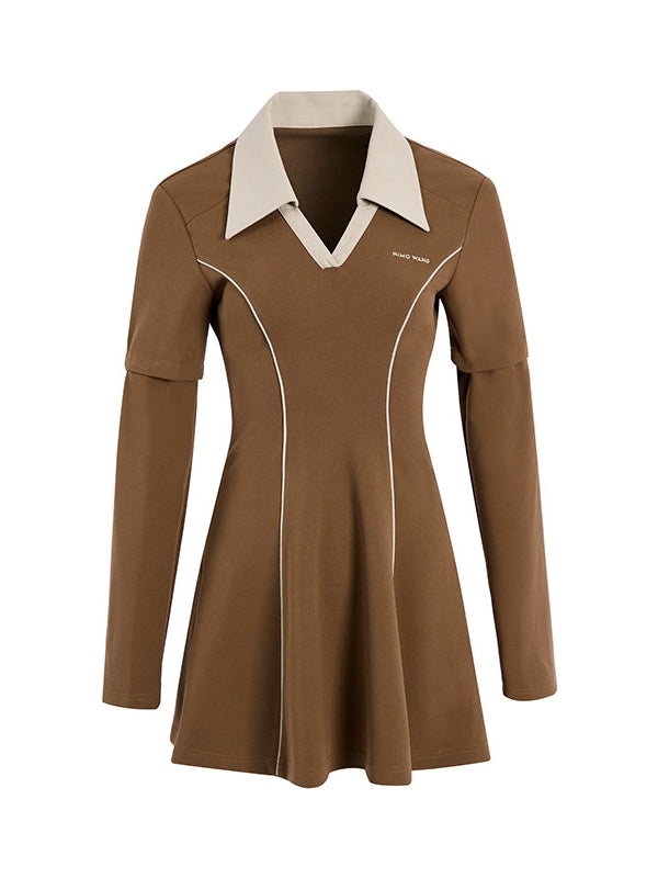 Abnehmbare Härte Polo -Kragenkleid