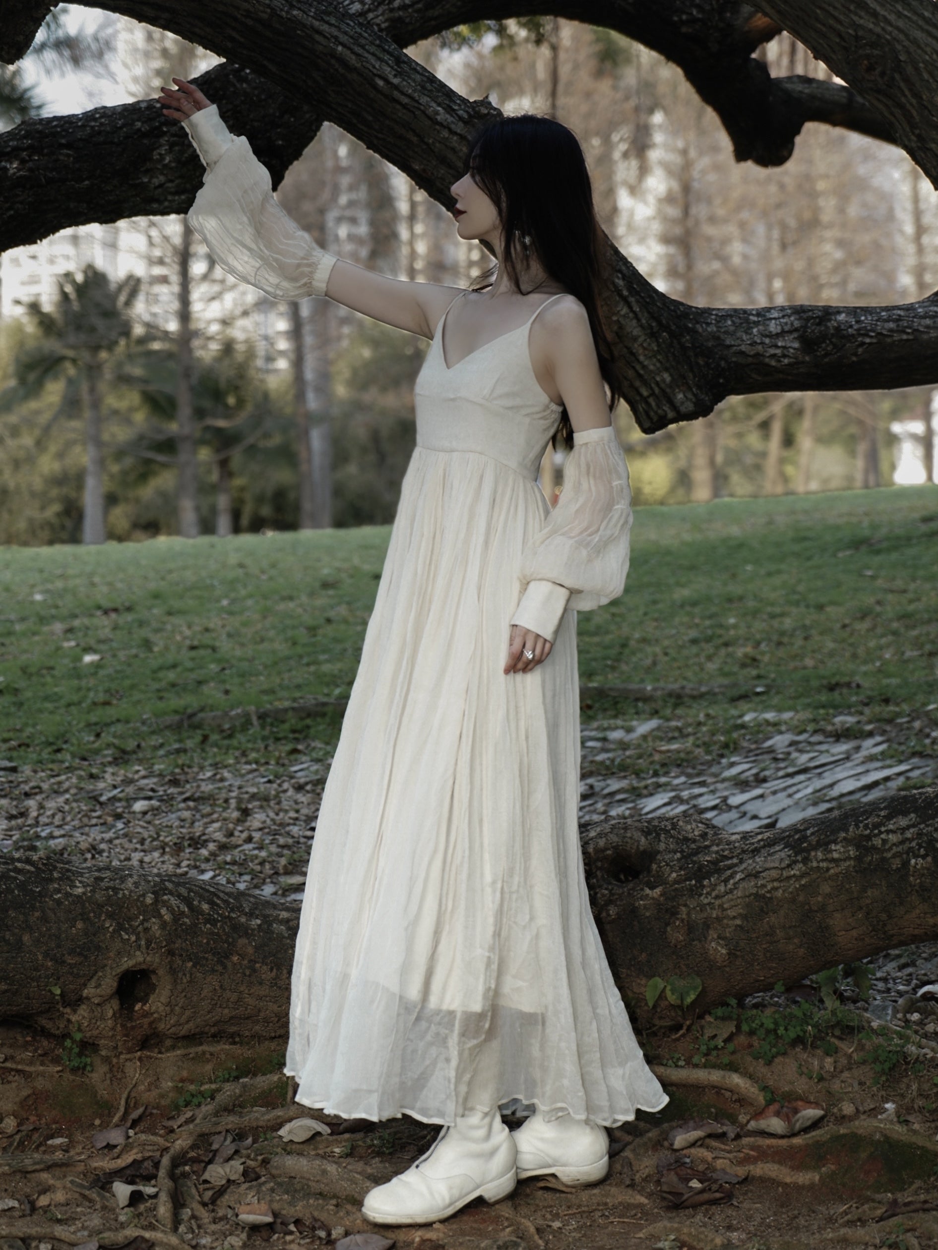 Französische Kleid von Hosenträgern