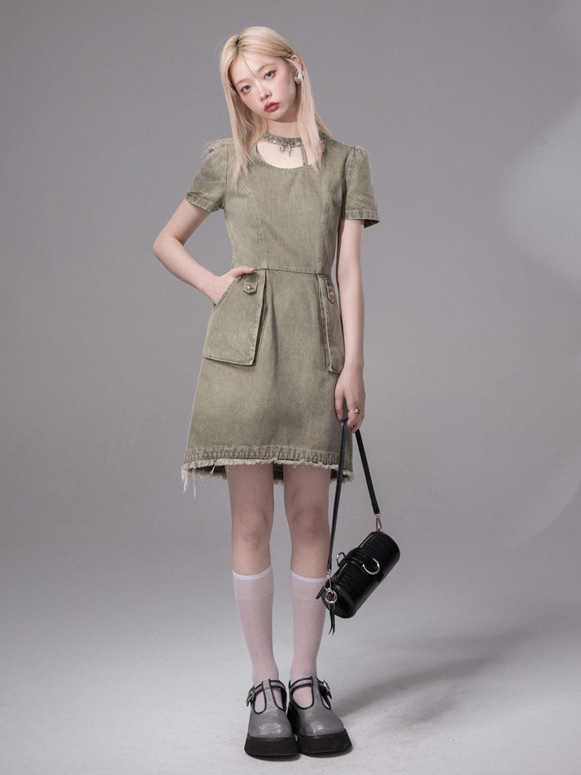 Dreidimensionales Taschen-Jeans-Einteiler