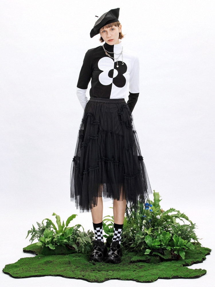 Tüll unregelmäßige Saumrock