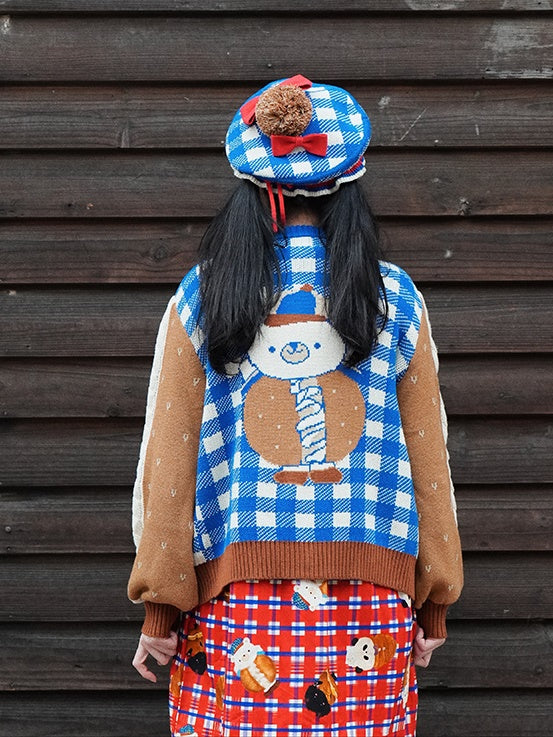 Langmischte Strickjacke tragen