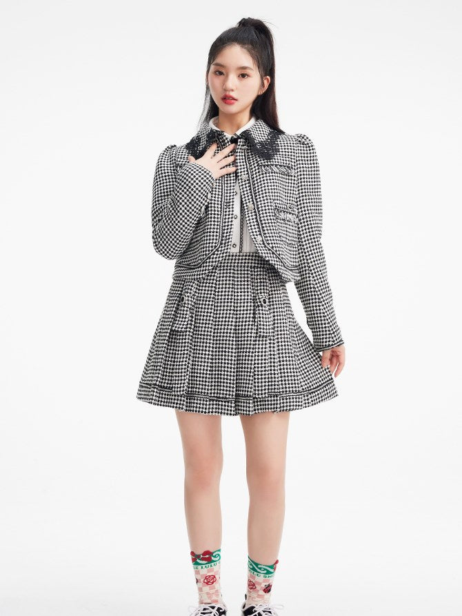 Plaid Short Pleats Skirt