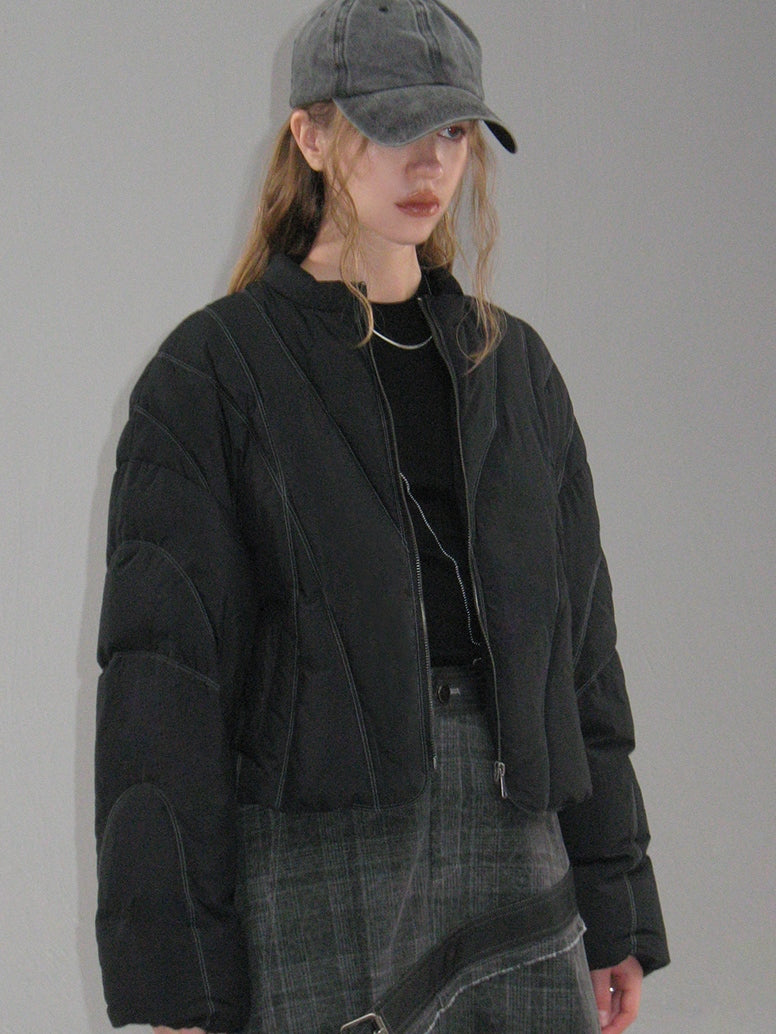 Lightweight Staggered Quilted Down Jacket