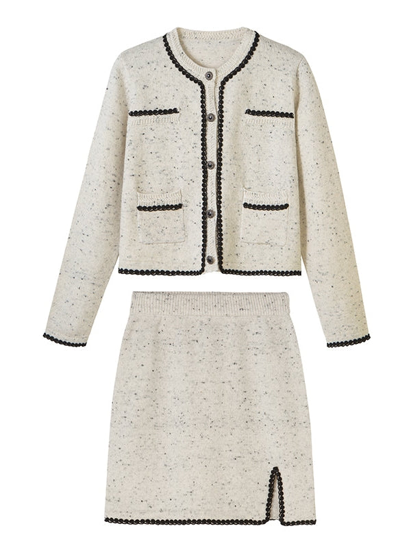 Strickjacke und Rock Strickstrick