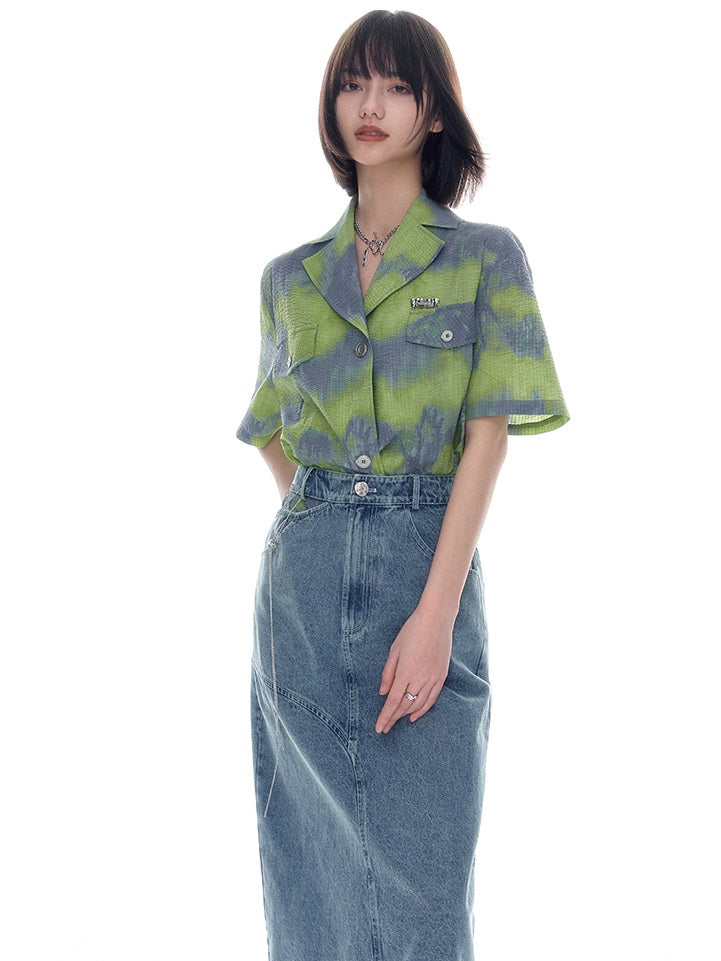 Jupe coupée au crayon en jean