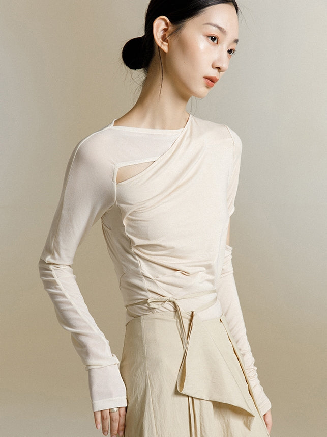 Broken Sleeve Bottoming T-shirt