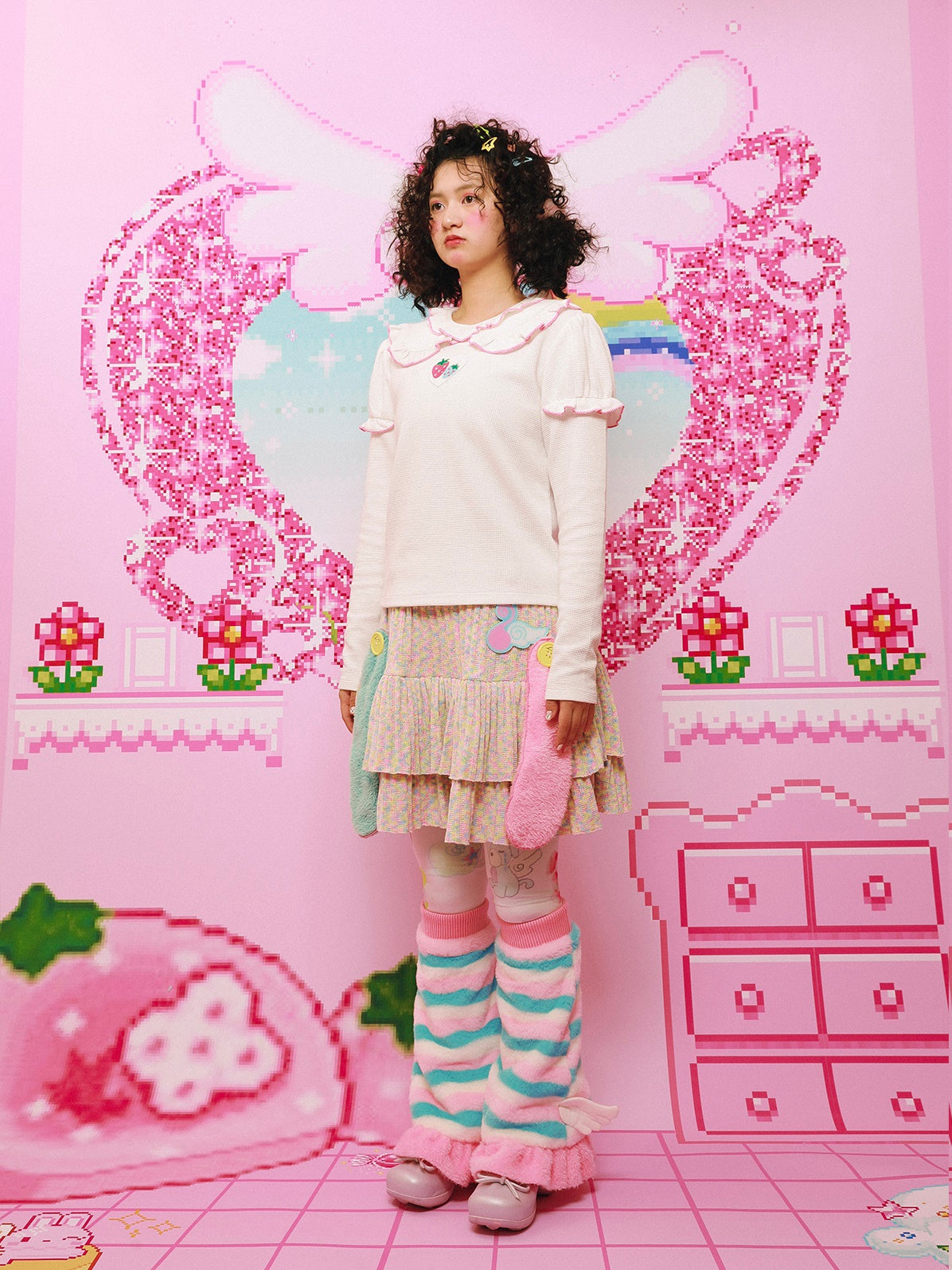 달러 칼라 달콤한 바닥 셔츠