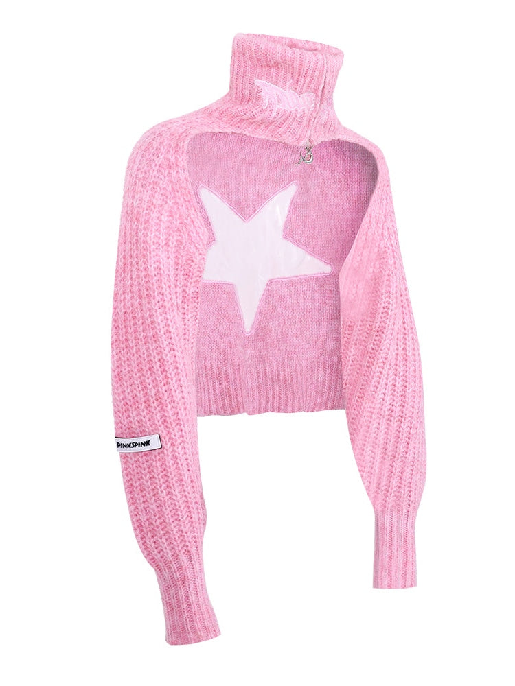 Pentagrammausschnitt heißer Mädchenpullover