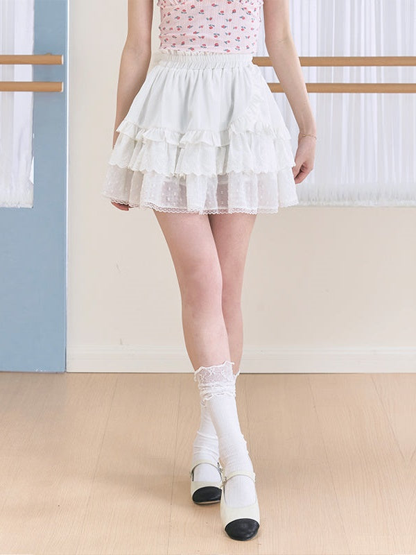 Spitze weißer Kuchenrock