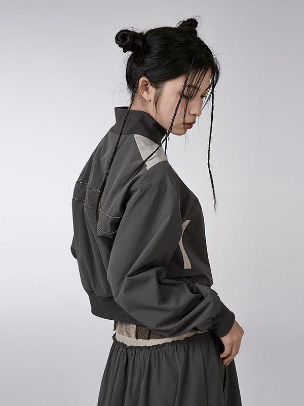 색상 대비 스티칭 재킷