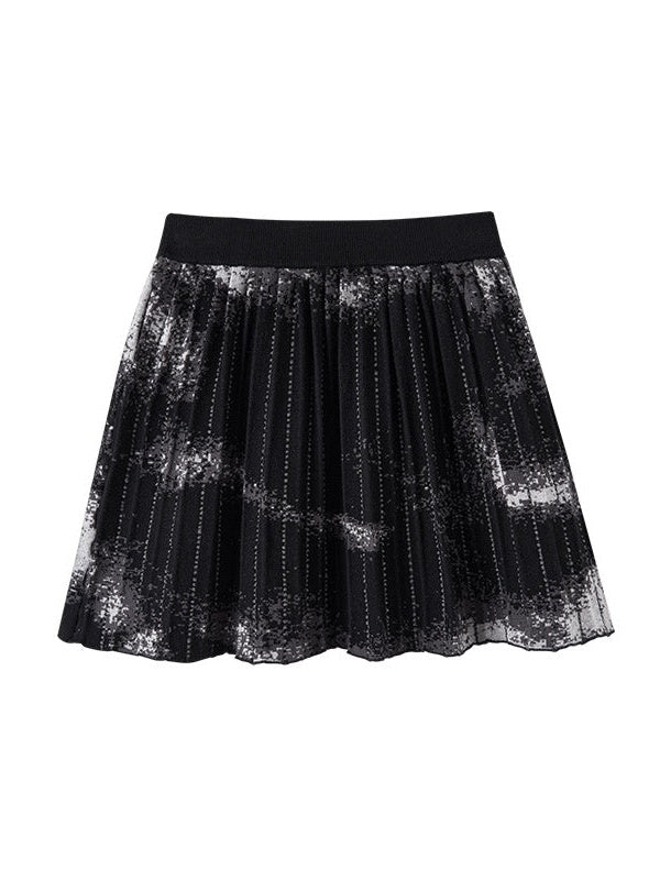Jacquard Knitted Vest & Pleated Skirt