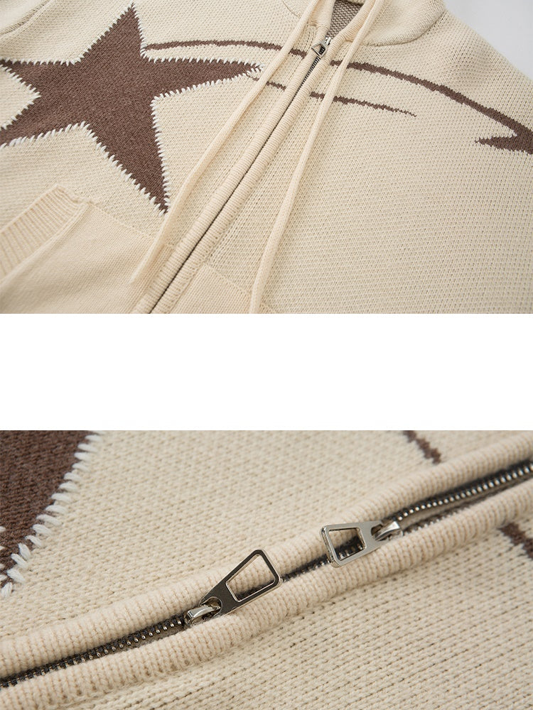 스타 후드 스웨터