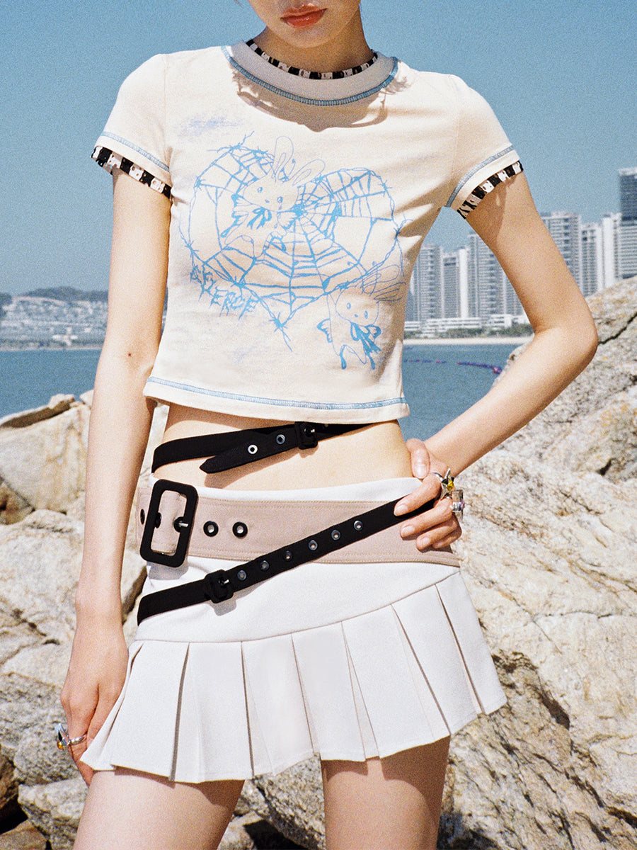 Nichi Flecken Kurzgürtelrock