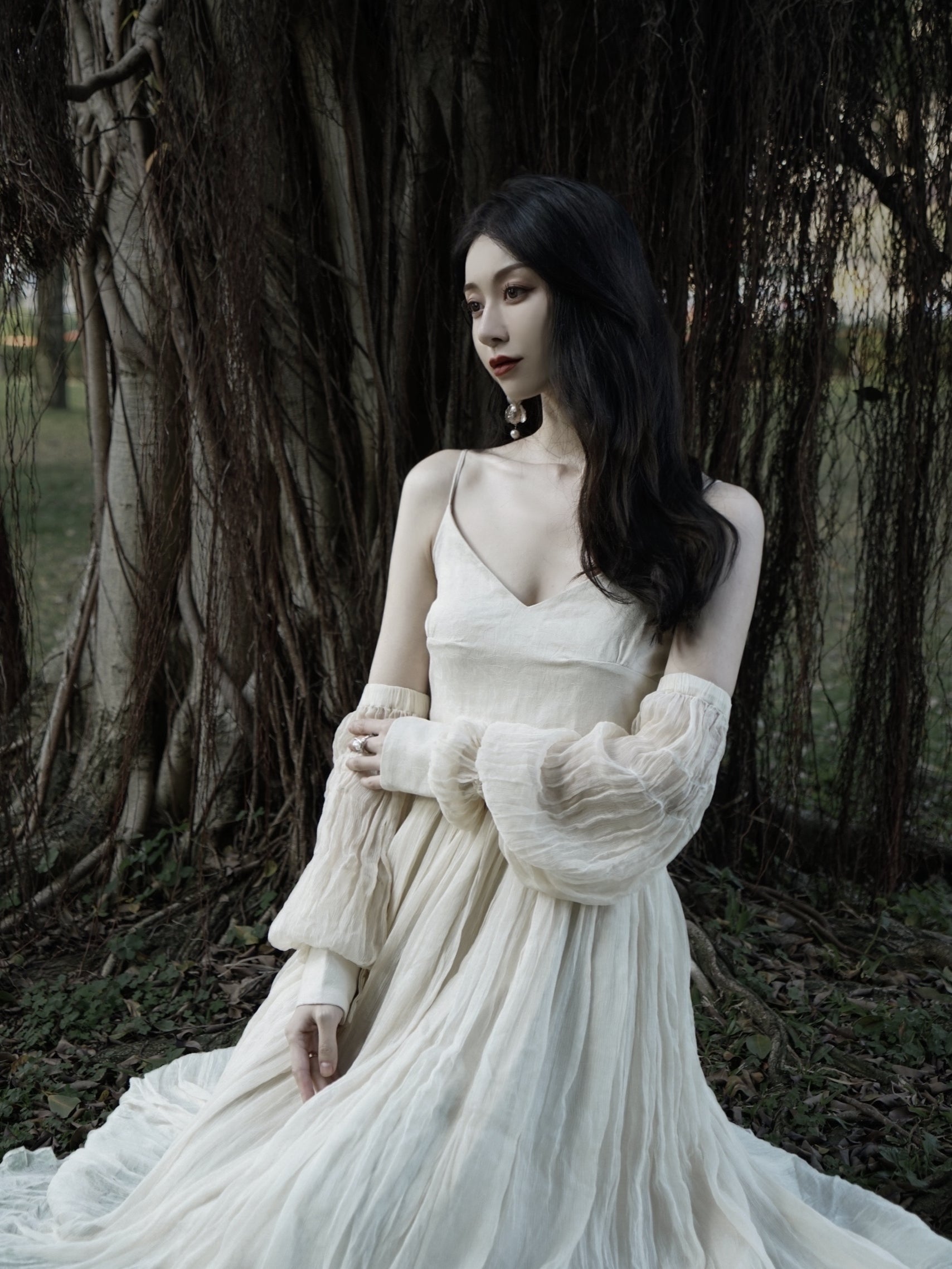 Französische Kleid von Hosenträgern